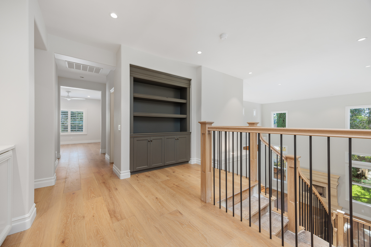 Custom staircase design in La Costa whole home remodel Carlsbad San Diego